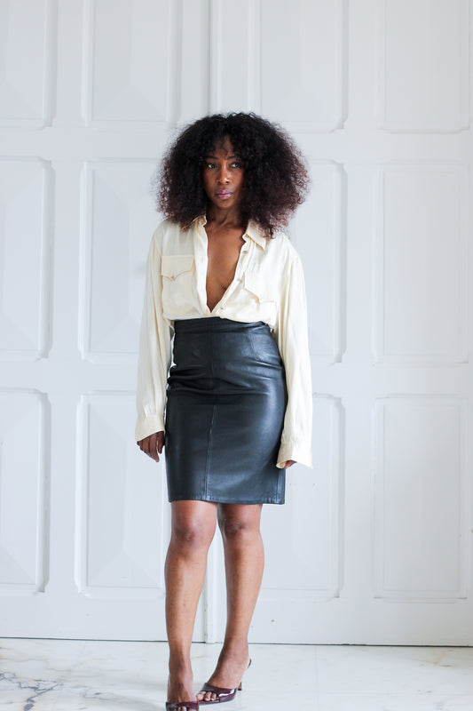 Sancey jupe cuir vintage