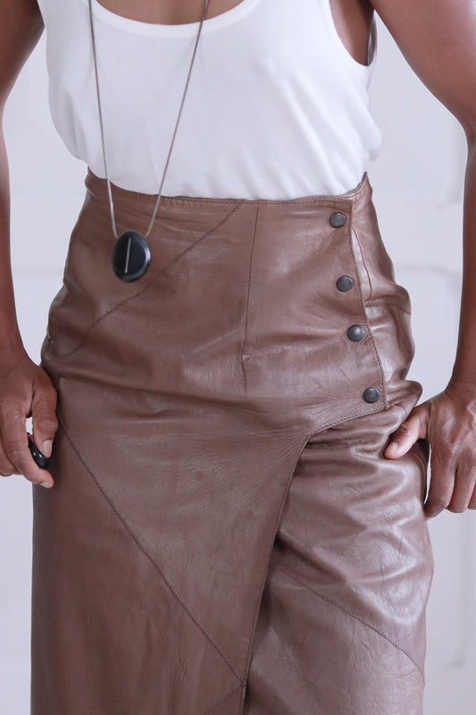 IGI IGI jupe cuir taupe