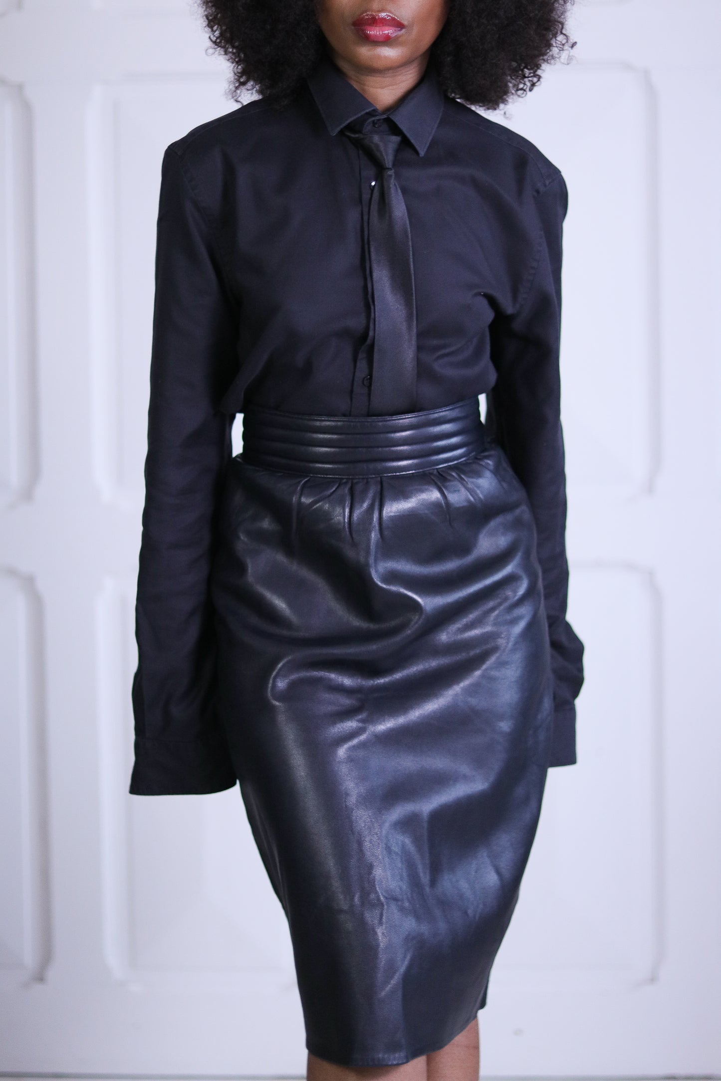 jupe cuir vintage