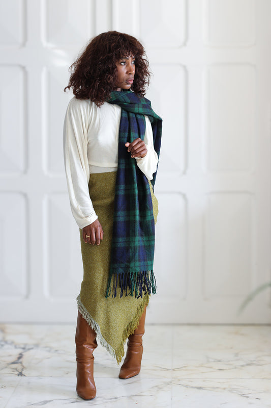 Jupe asymétrique vintage en laine
