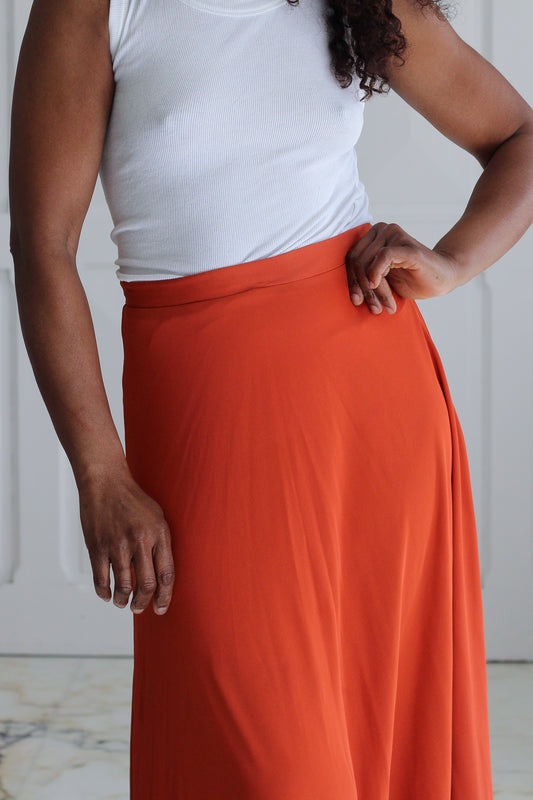 Arabel longue jupe orange