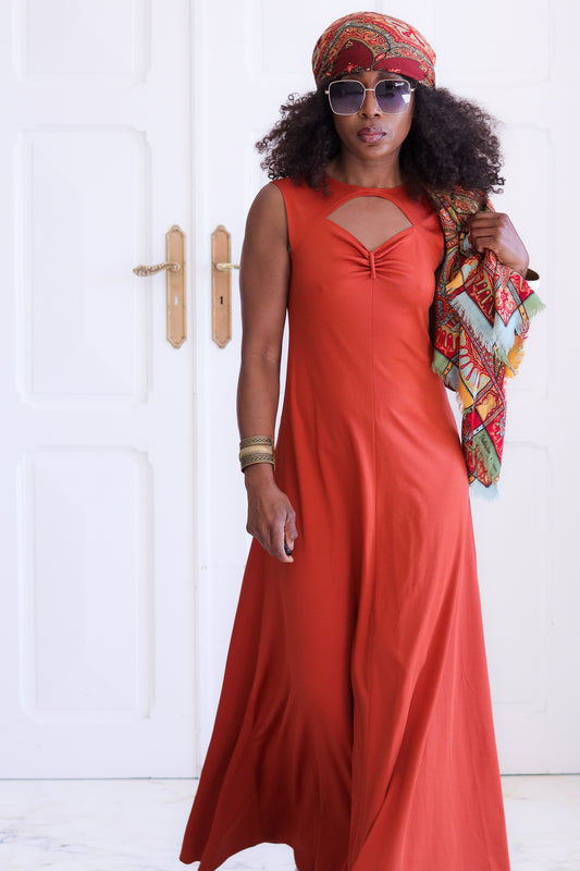 FAIT MAIN longue robe seventies