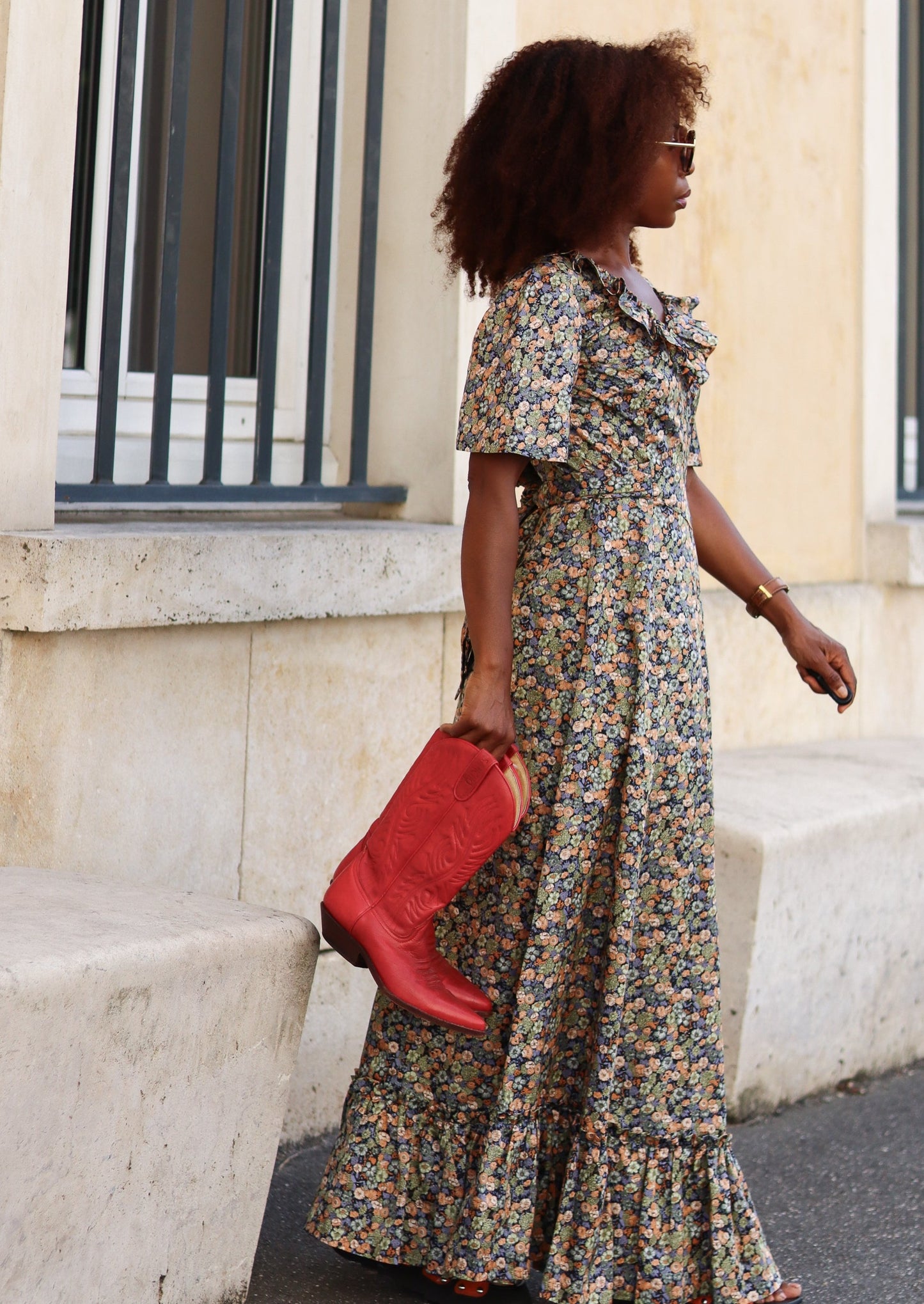 FAIT MAIN longue robe fleurie