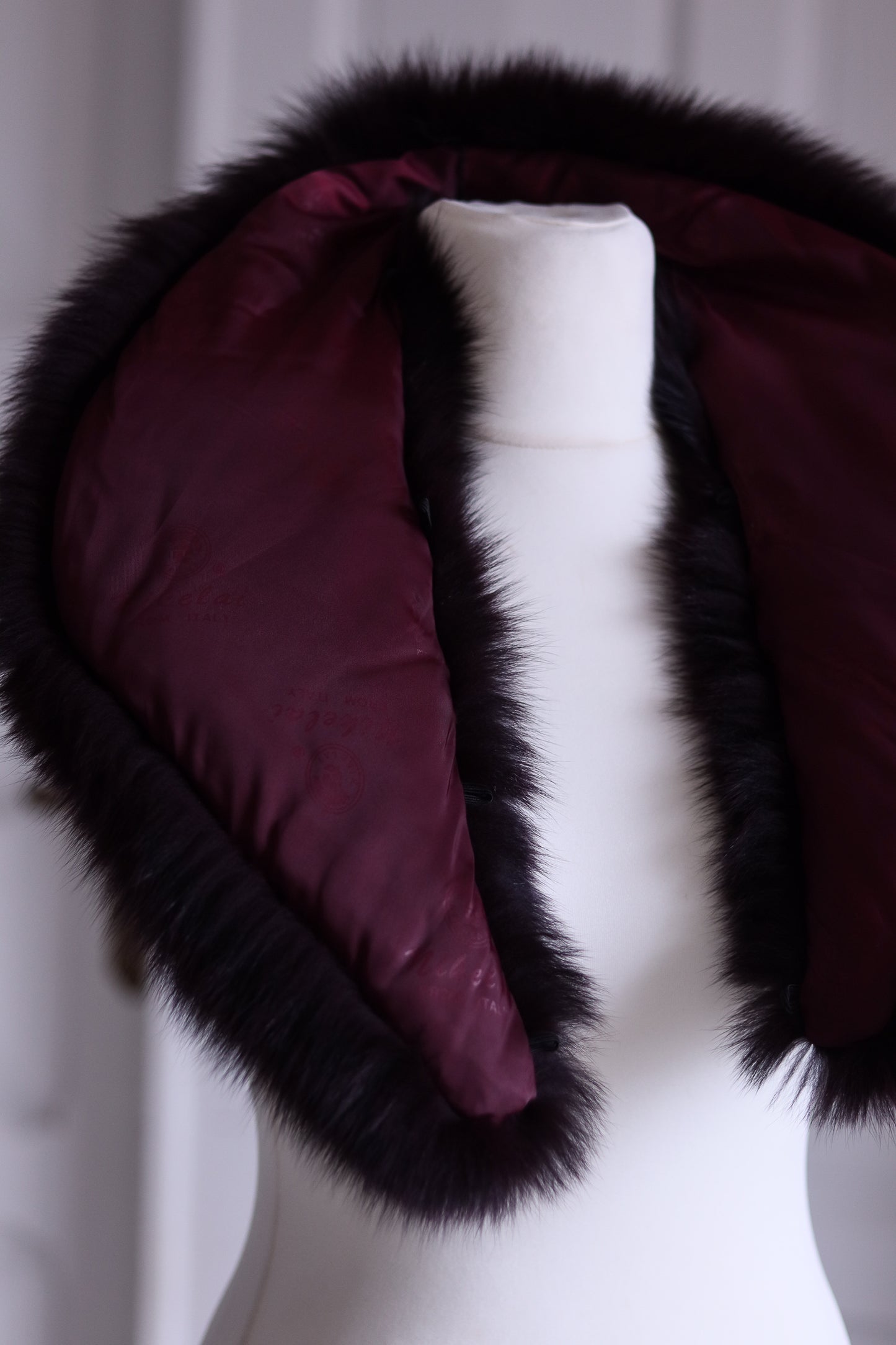 Arturo longue veste en cuir avec col fourrure