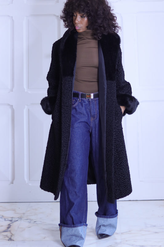 Fait main manteau astrakan