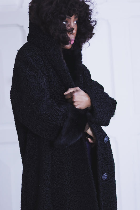 Fait main manteau astrakan