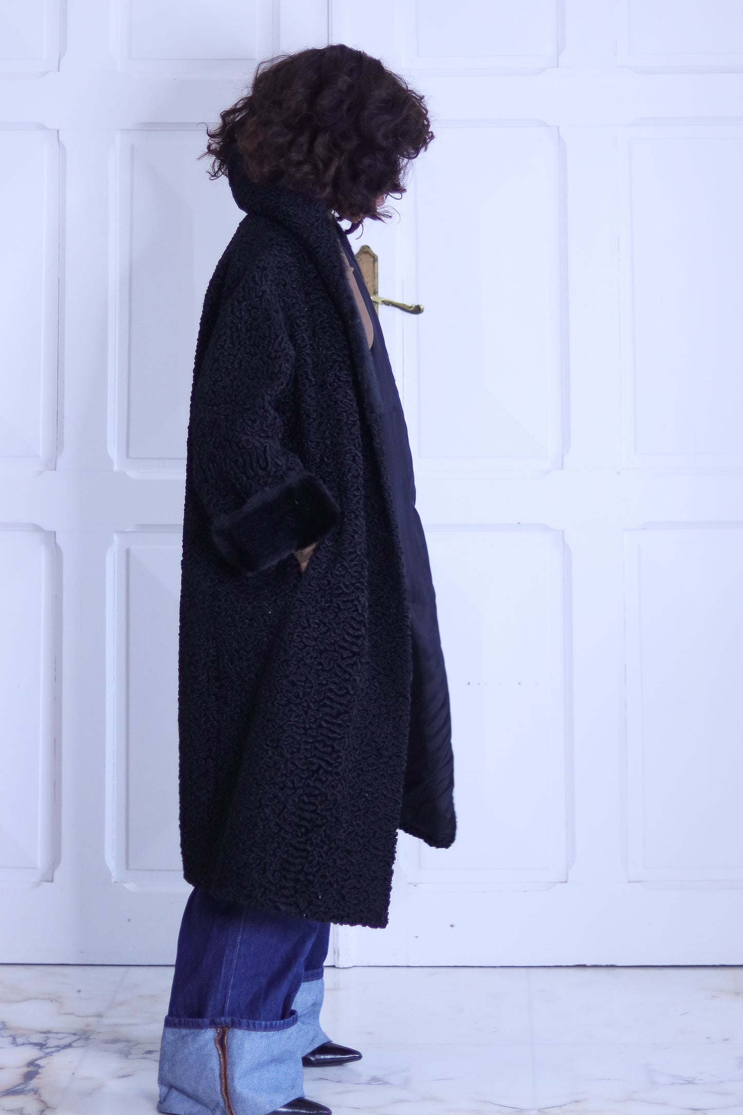 Fait main manteau astrakan