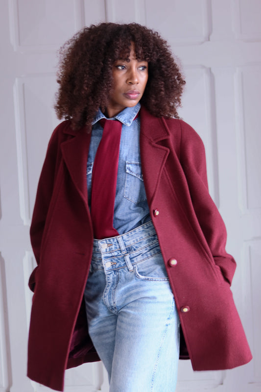 Nonet Paris manteau en laine et angora