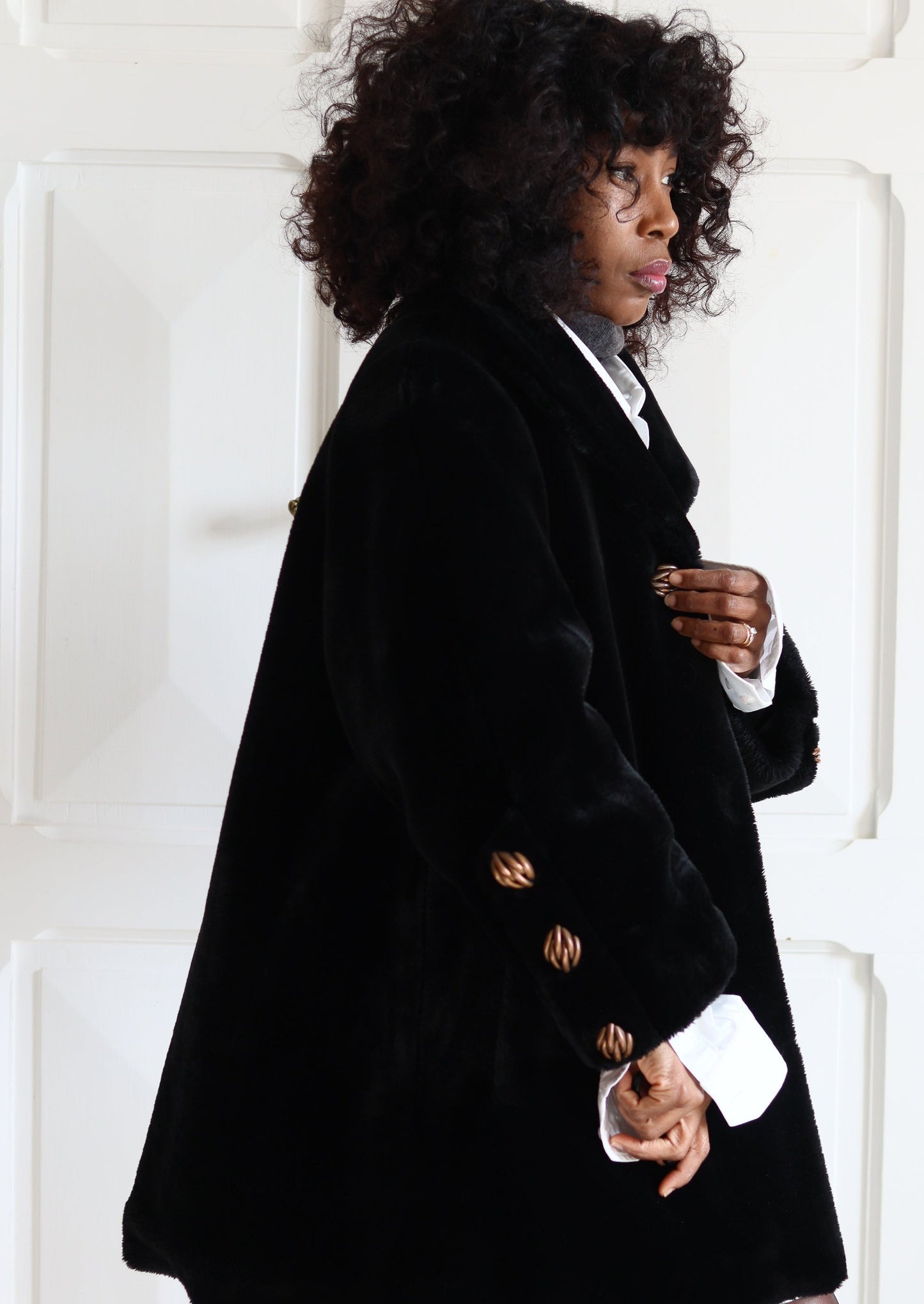 Manteau en fausse fourrure vintage