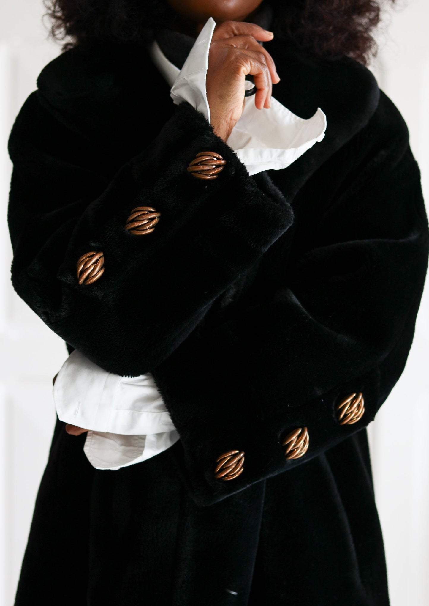 Manteau en fausse fourrure vintage