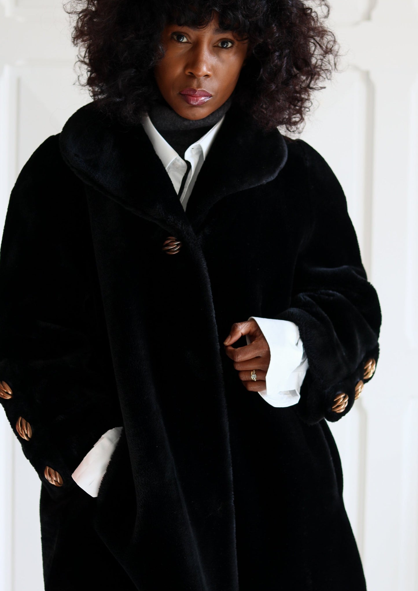 Manteau en fausse fourrure vintage