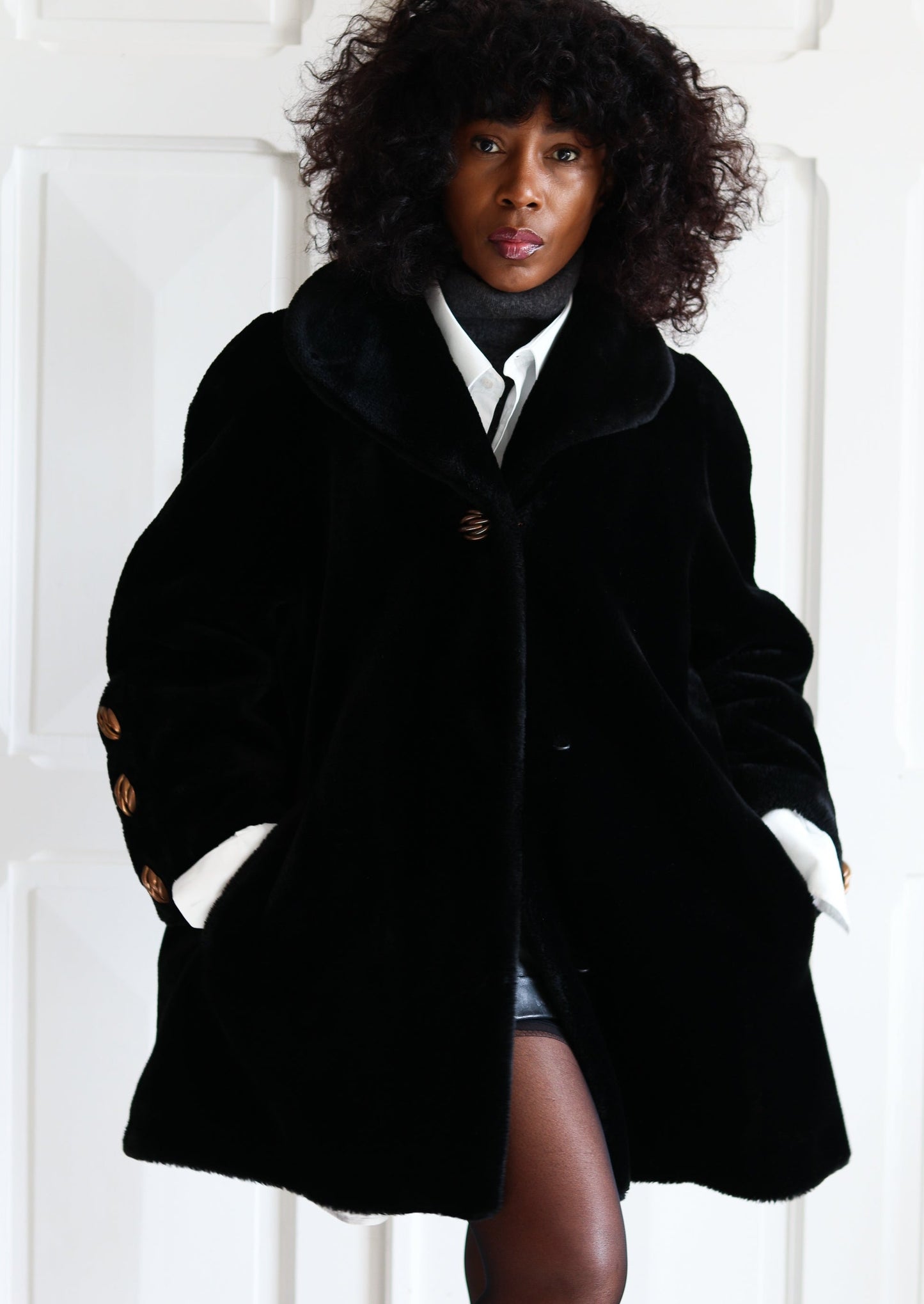 Manteau en fausse fourrure vintage