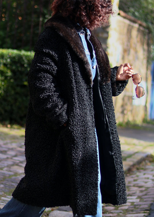TYBER Manteau astrakan vintage