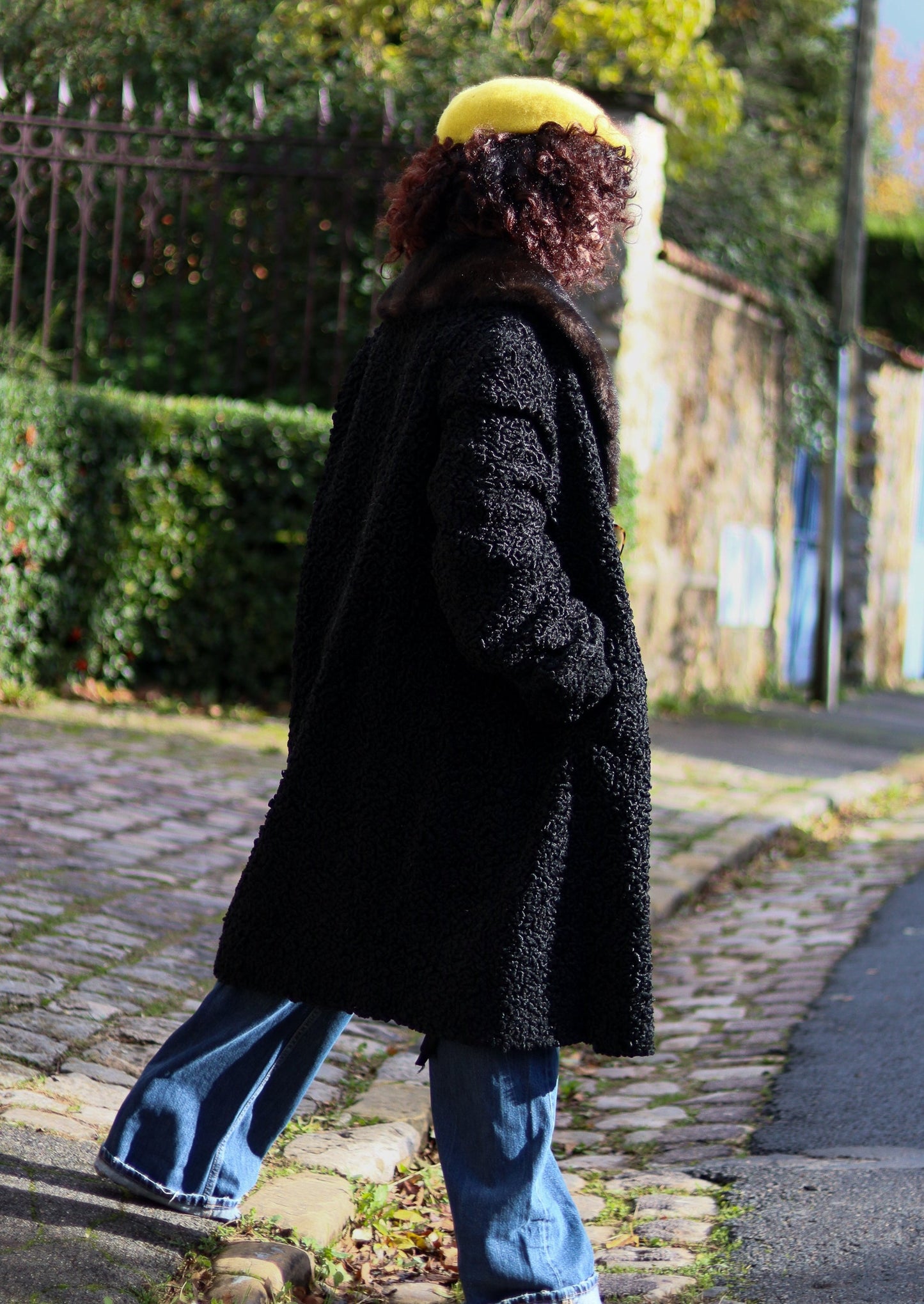 TYBER Manteau astrakan vintage