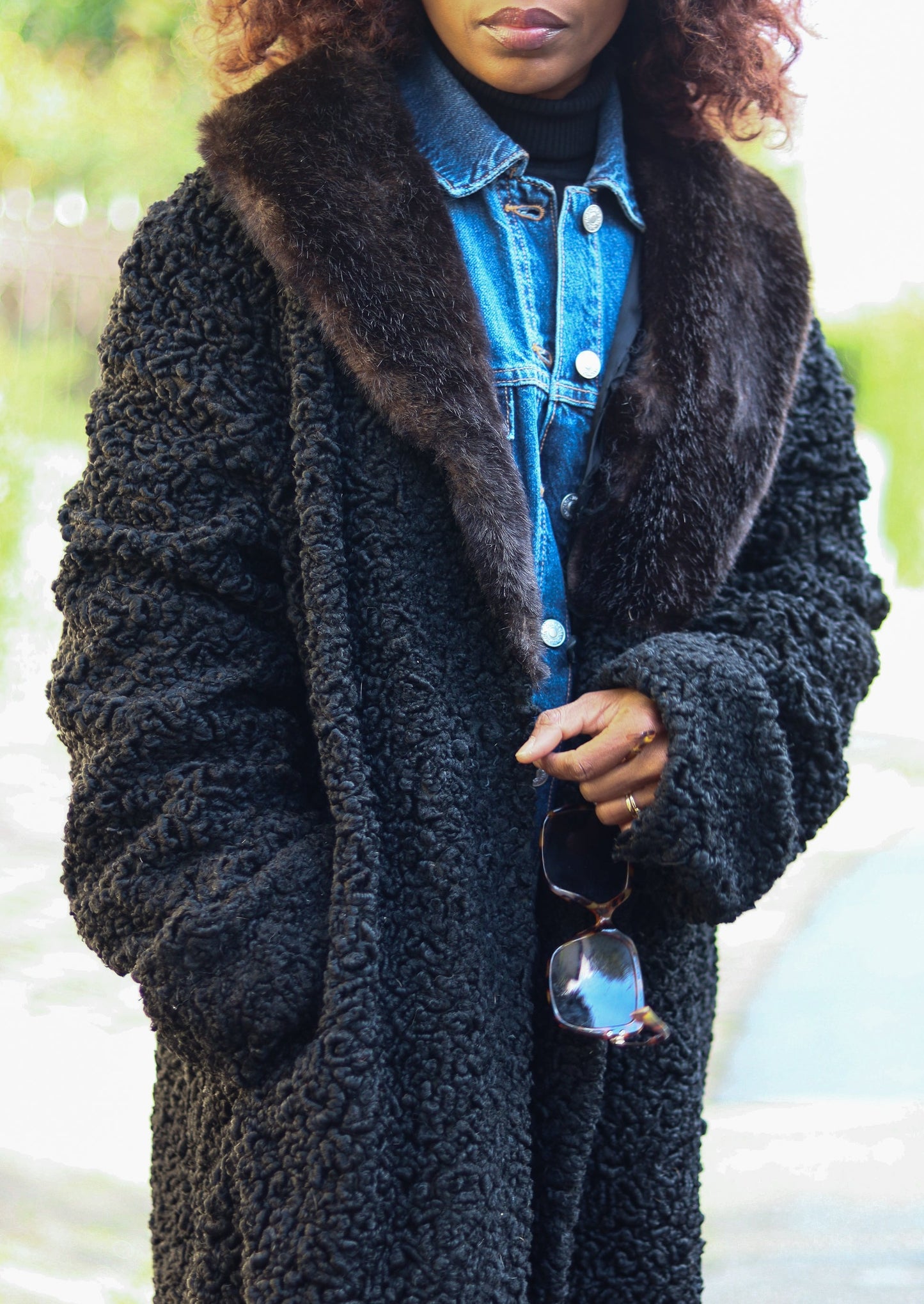 TYBER Manteau astrakan vintage