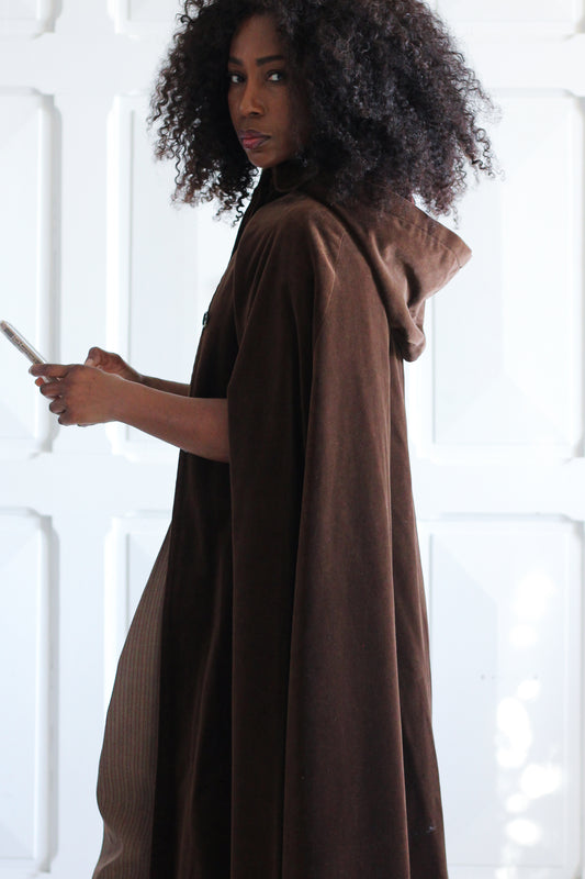 Fait main cape en velours chocolat