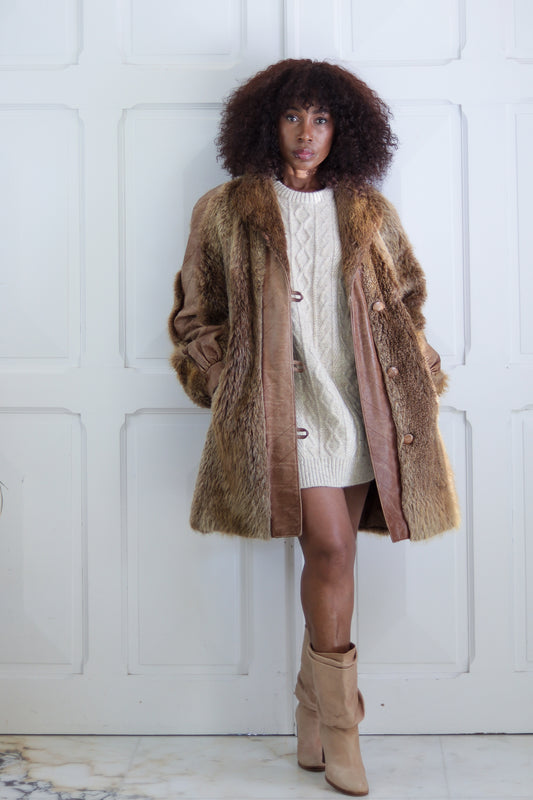 FAIT MAIN manteau fourrure