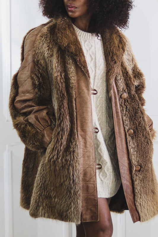 FAIT MAIN manteau fourrure