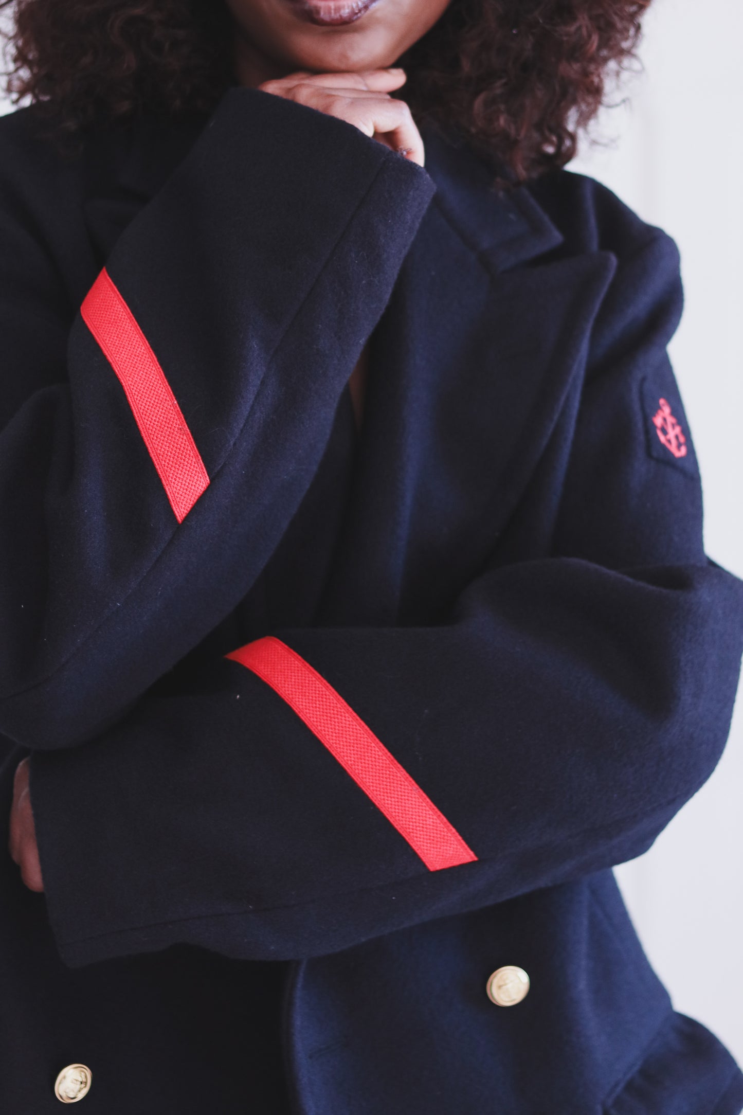 Manteau officier marine en laine
