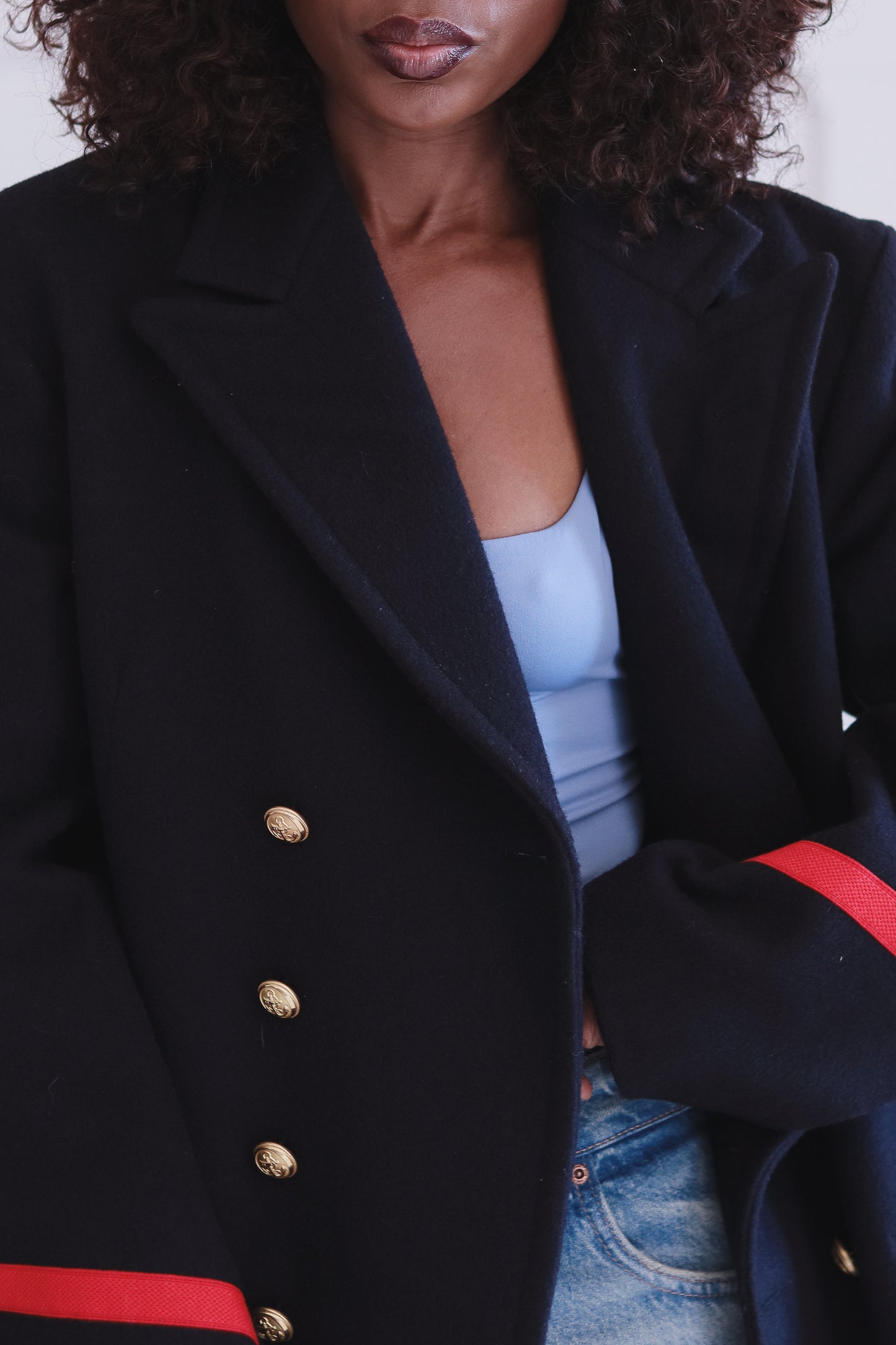 Manteau officier marine en laine