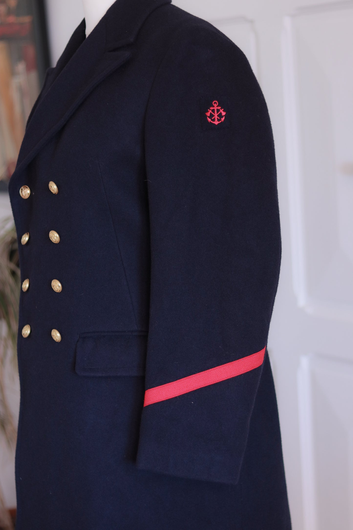 Manteau officier marine en laine