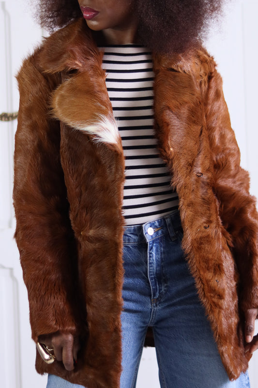 Veste en poils rasés de vache