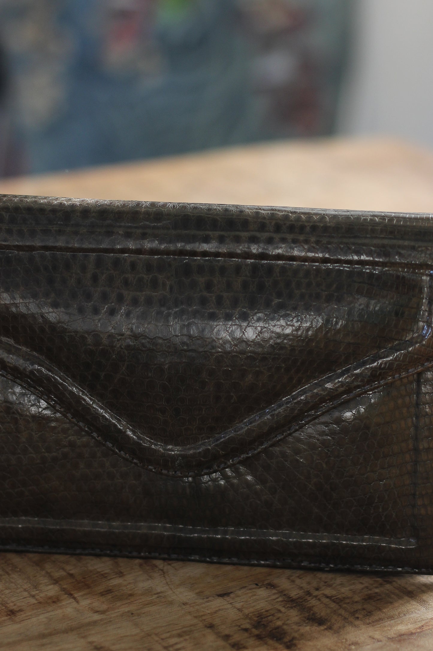Mini sac pochette en cuir exotique