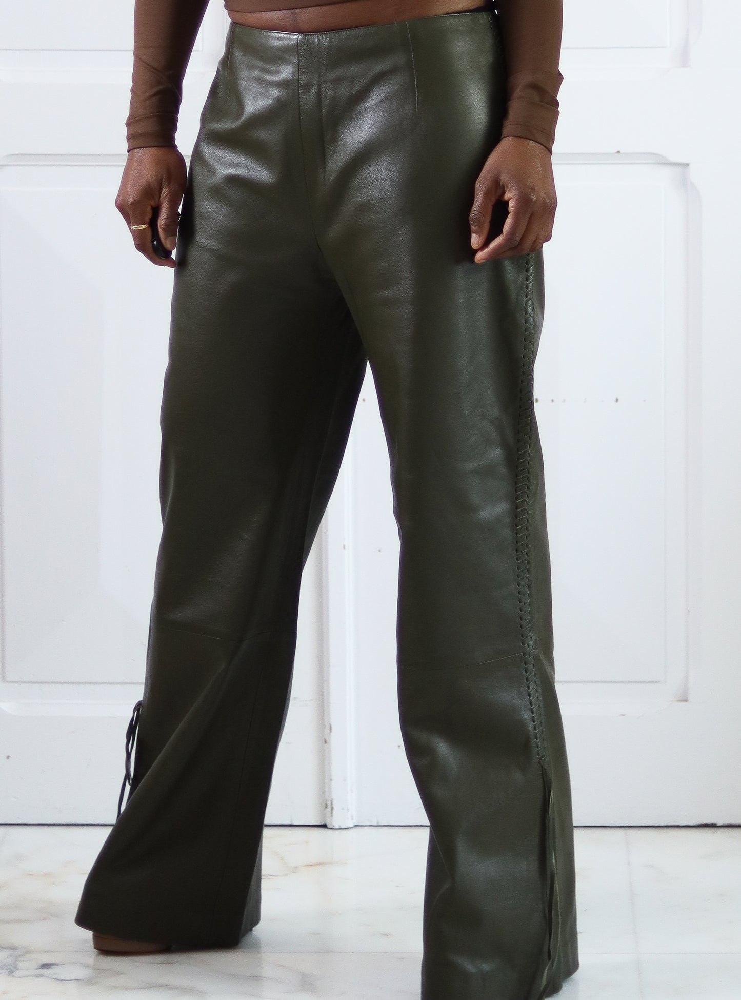 MUGLER pantalon cuir