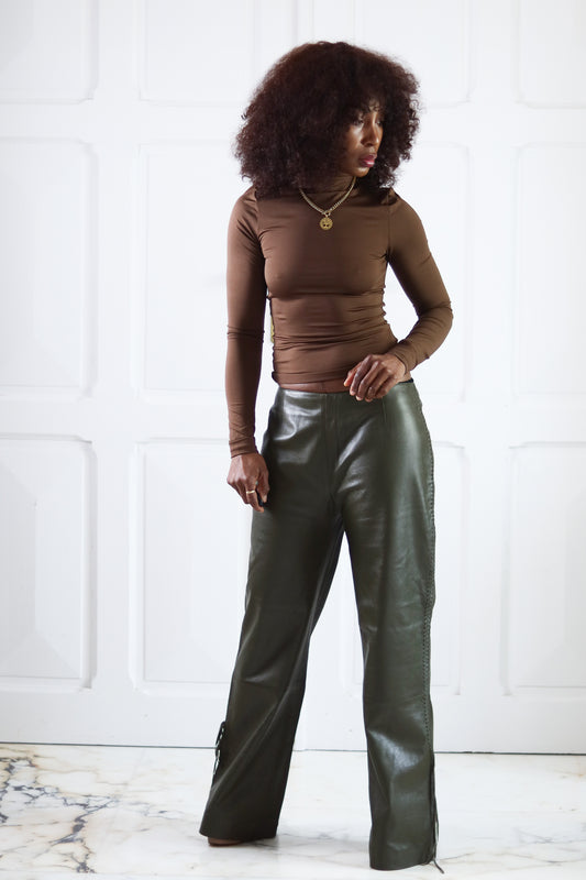 MUGLER pantalon cuir