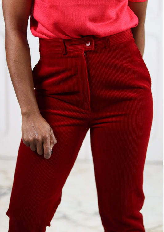 SYM pantalon fuseau en velours