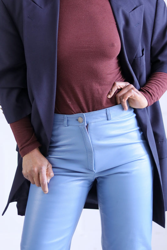 Mundlypiel pantalon cuir bleu
