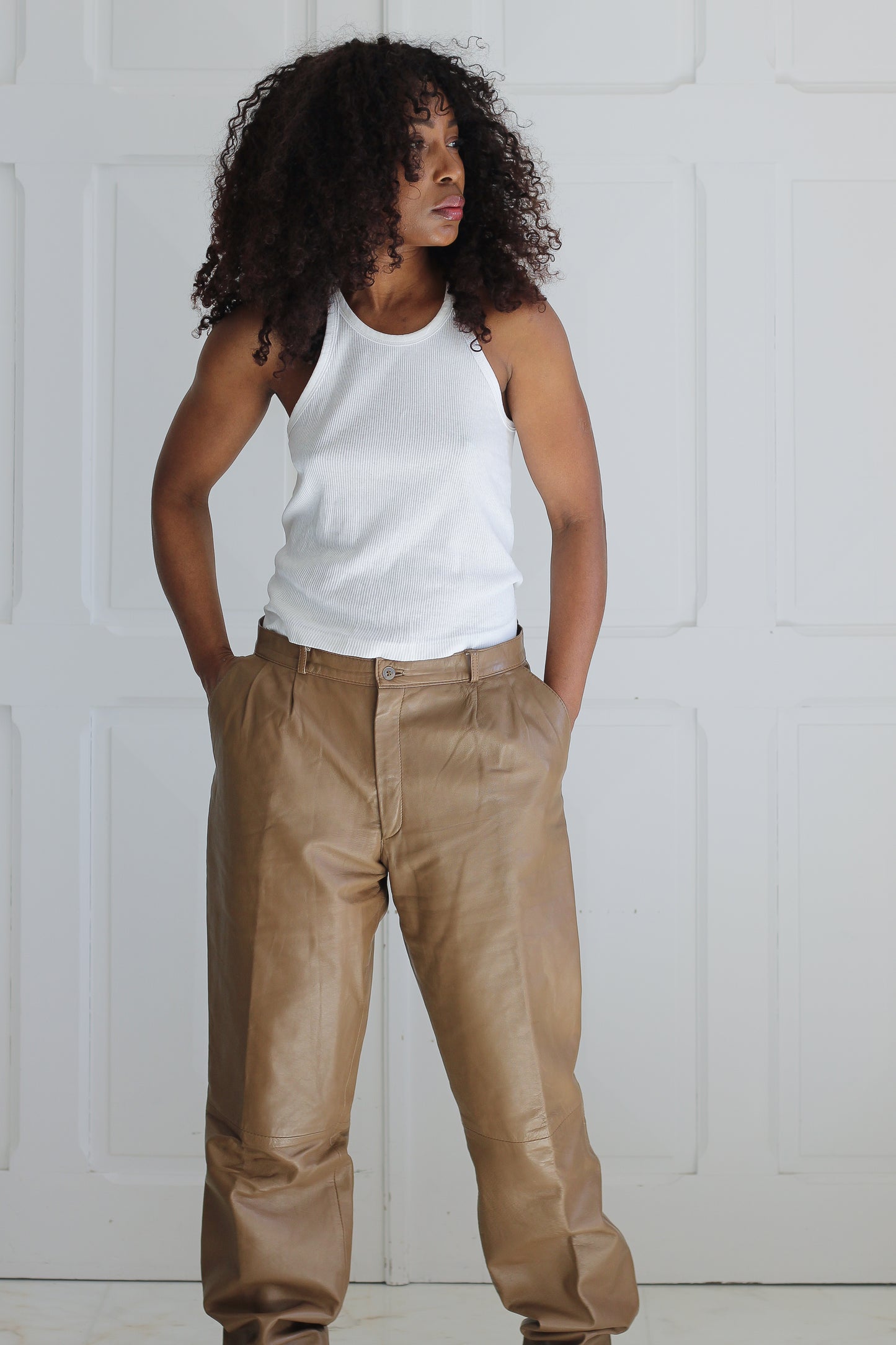 Van girl pantalon cuir vintage