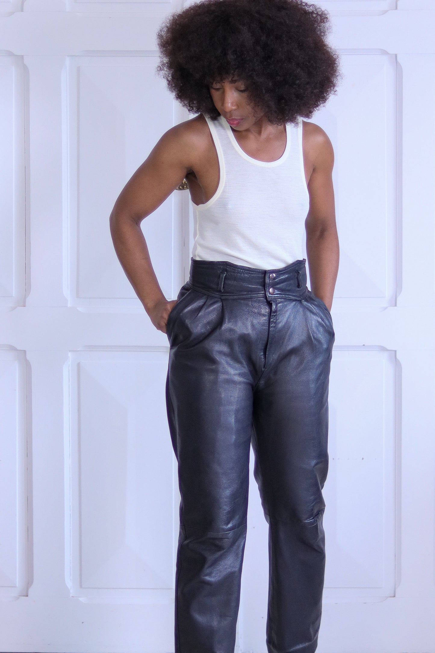 Pantalon cuir 1980