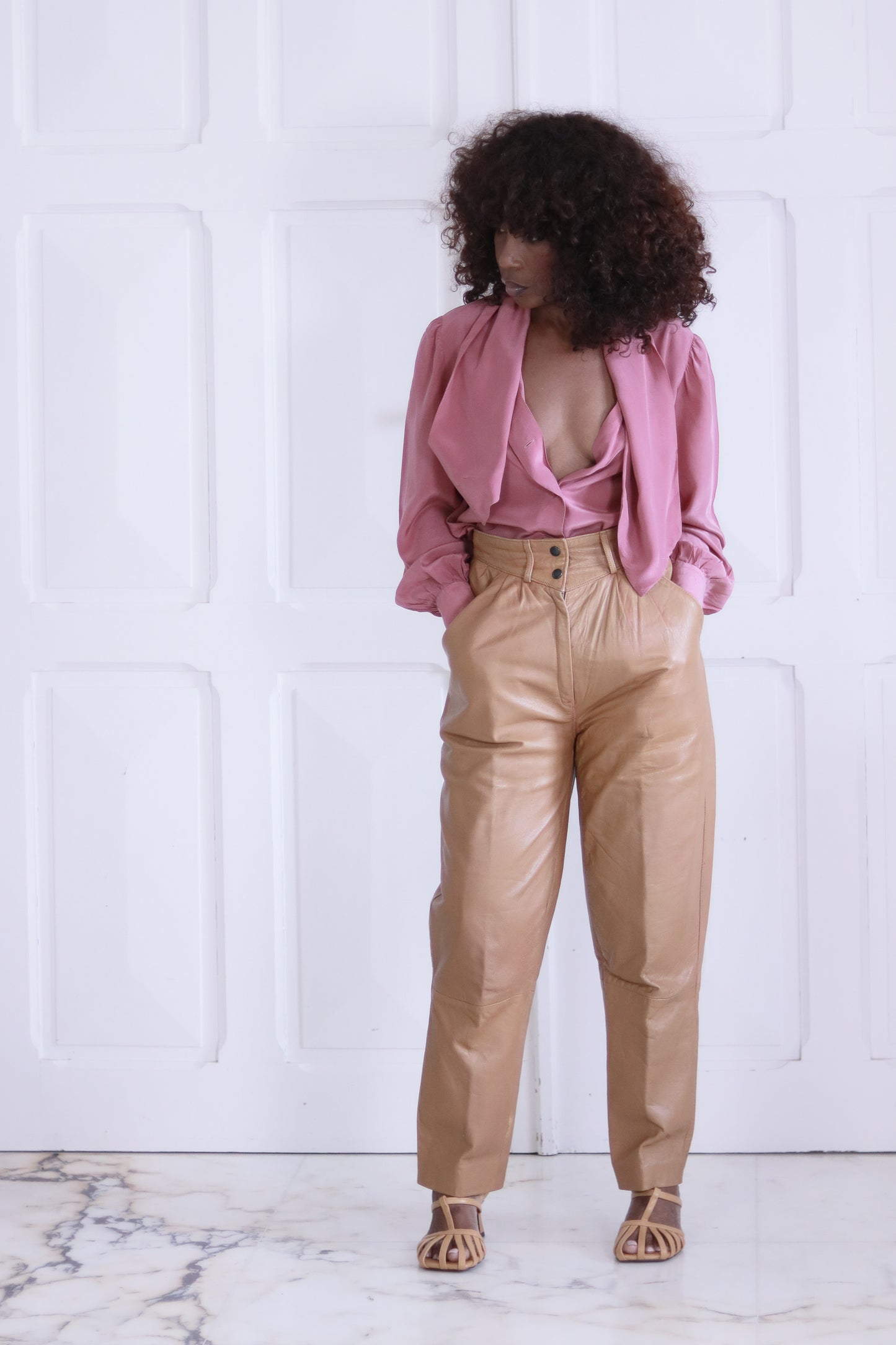 Pantalon cuir années 1980