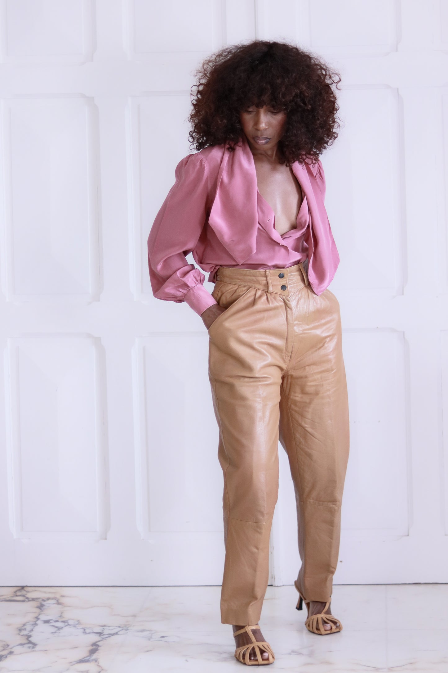 Pantalon cuir années 1980