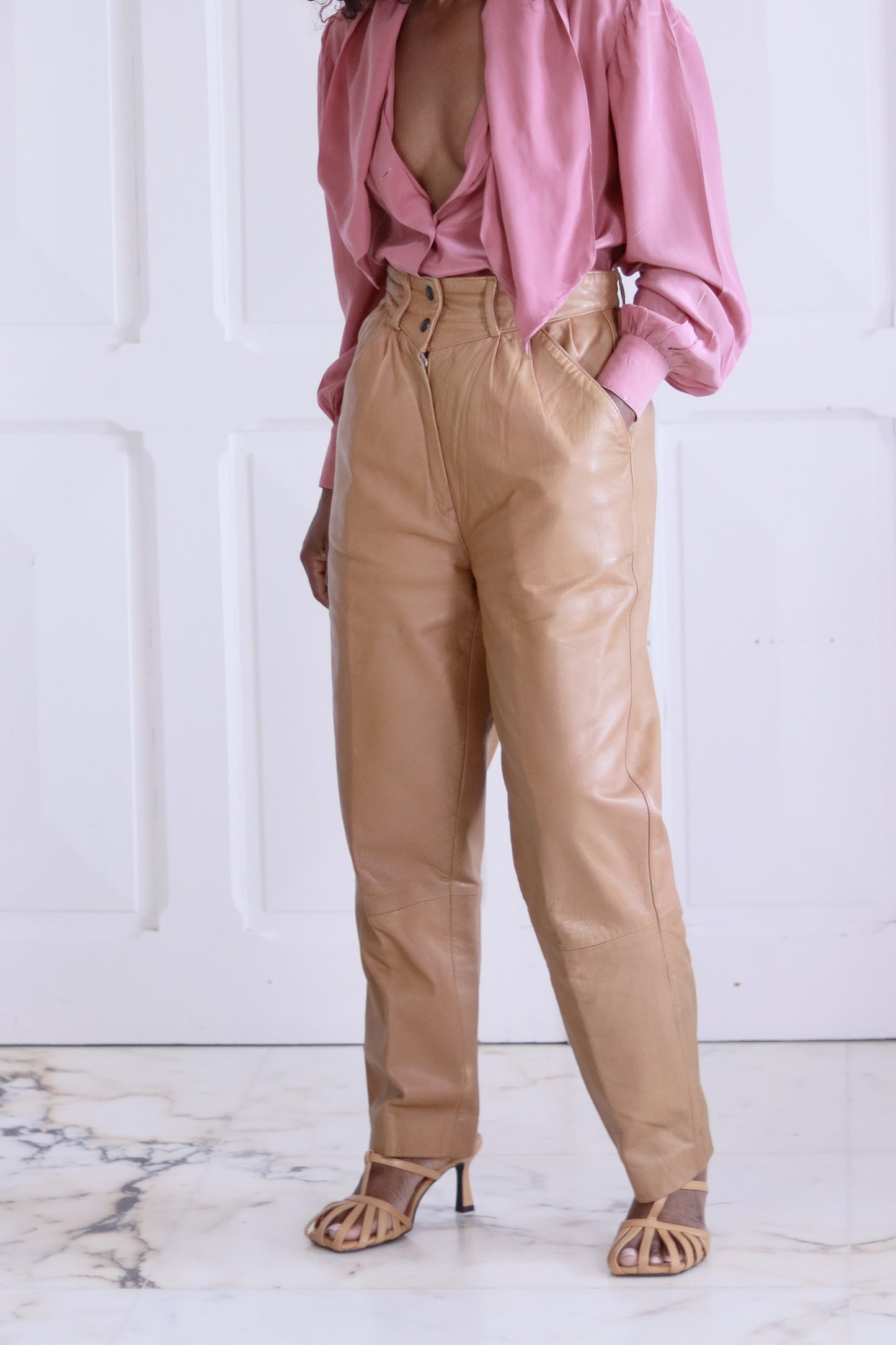 Pantalon cuir années 1980