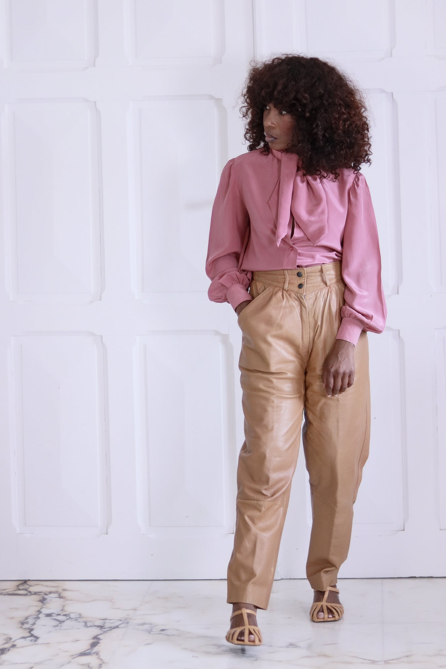 Pantalon cuir années 1980