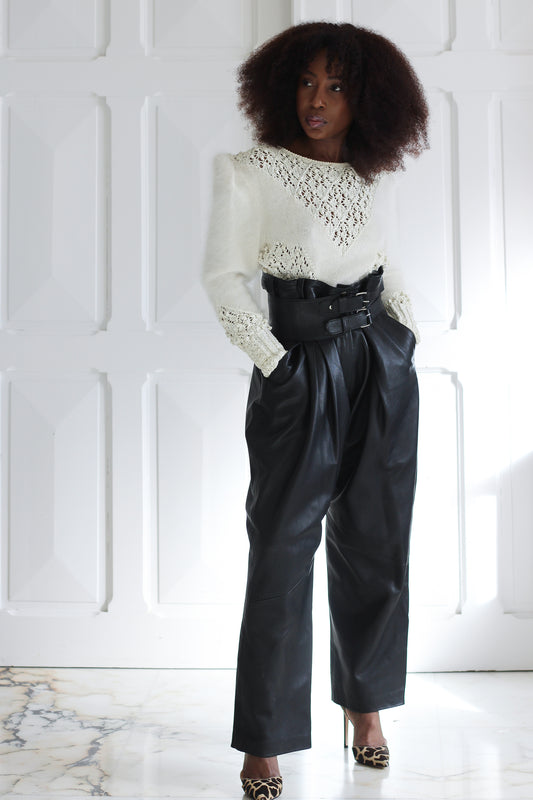 Regmapary Années 1980 pantalon en cuir