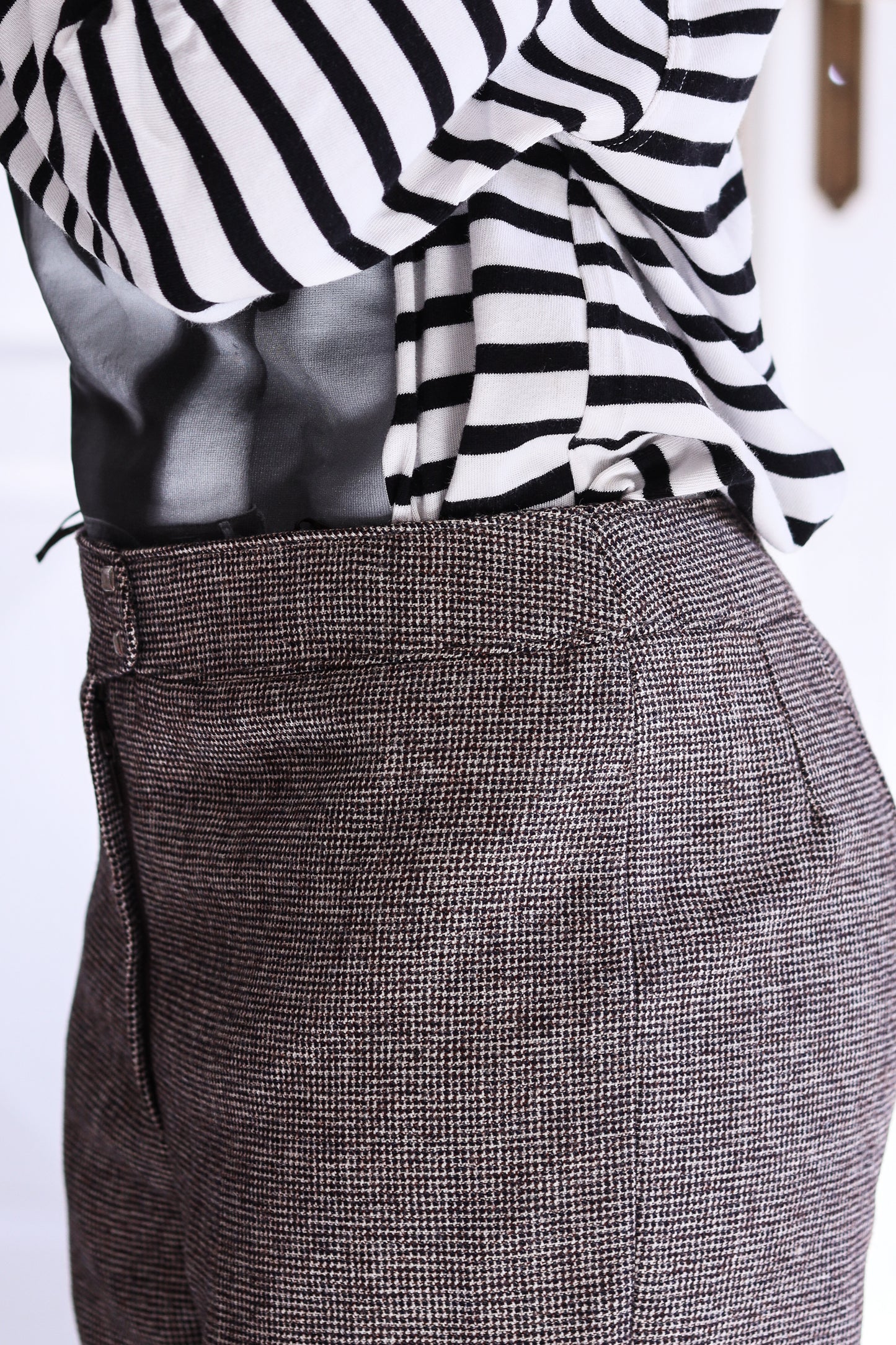 Pantalon taille haute en laine