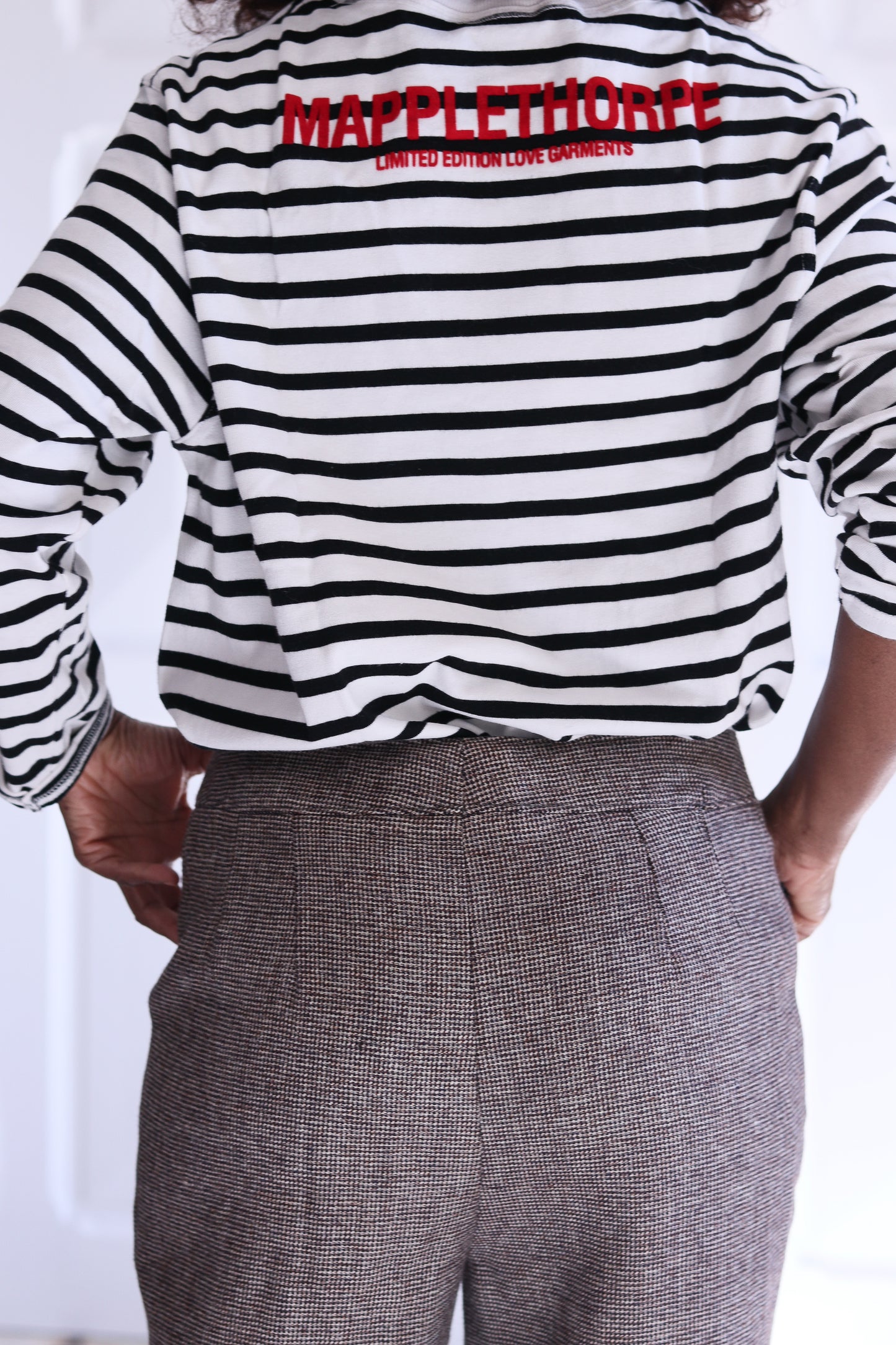 Pantalon taille haute en laine
