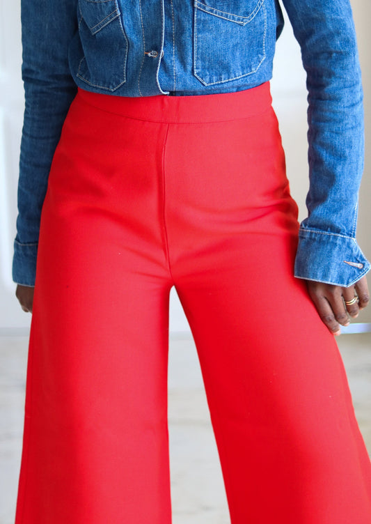 FAIT MAIN pantalon large 1970