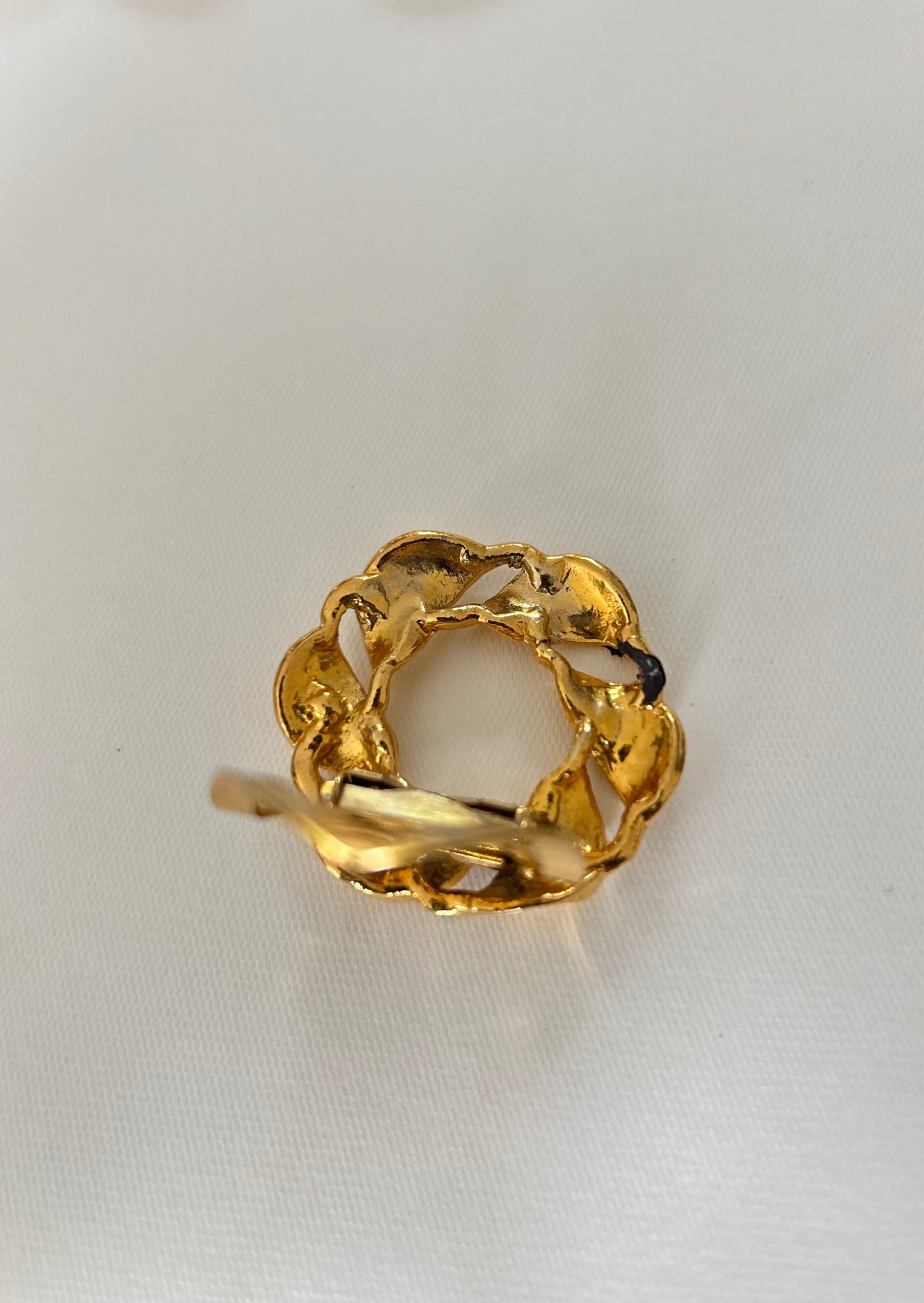 Pince à foulard métal doré rond