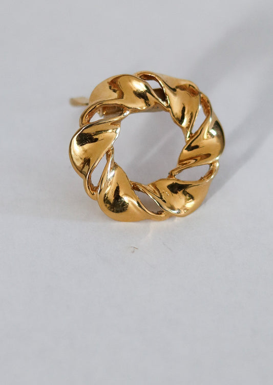 Pince à foulard métal doré rond