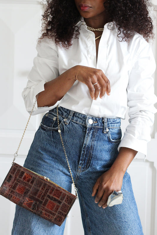 Pochette en cuir exotique