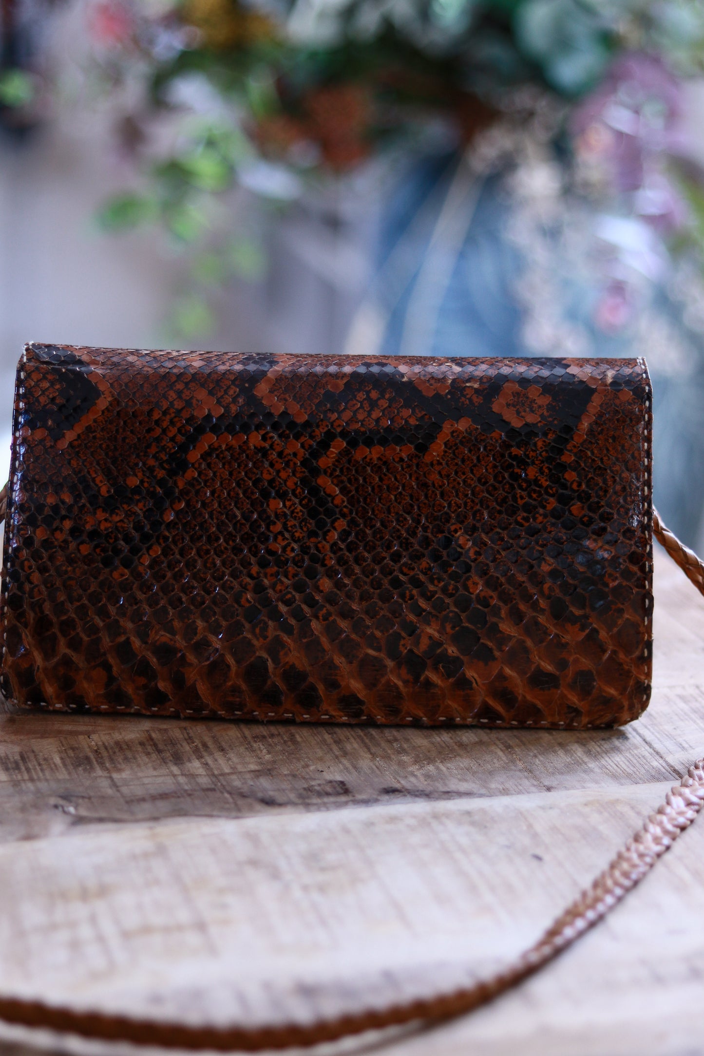 Pochette vintage cuir exotique