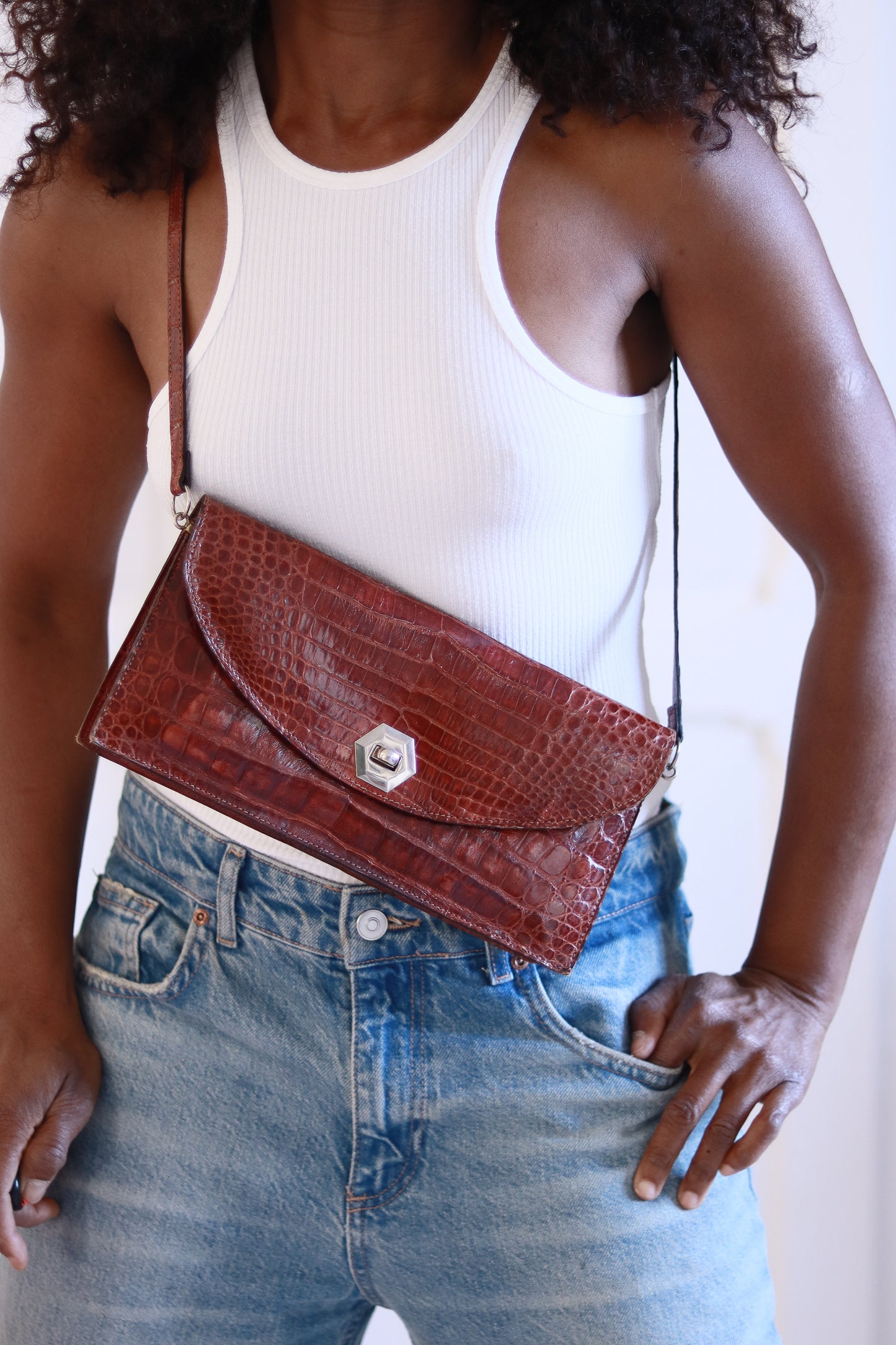 Pochette cuir exotique
