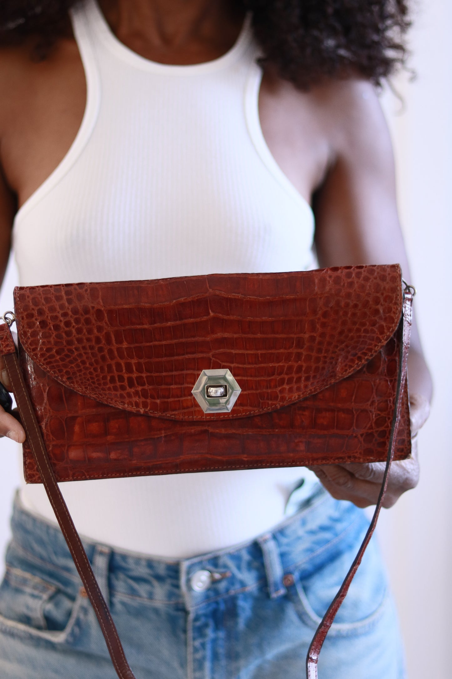 Pochette cuir exotique