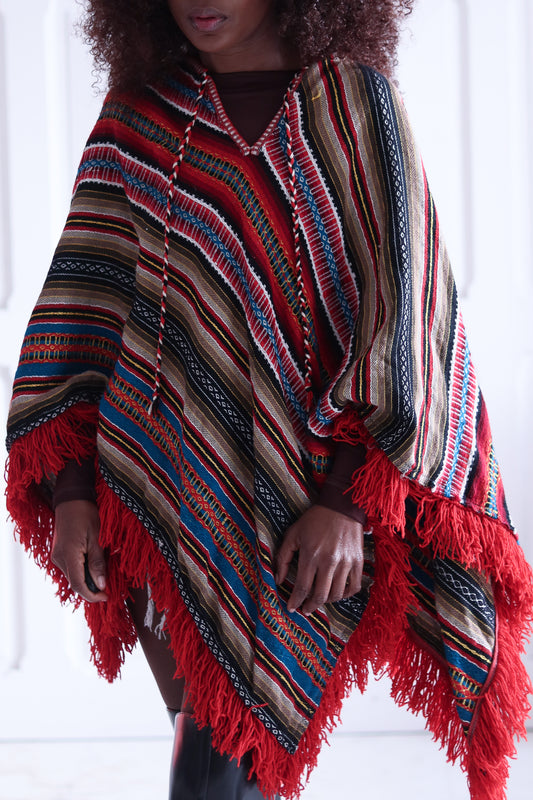 Fait main poncho artisanal