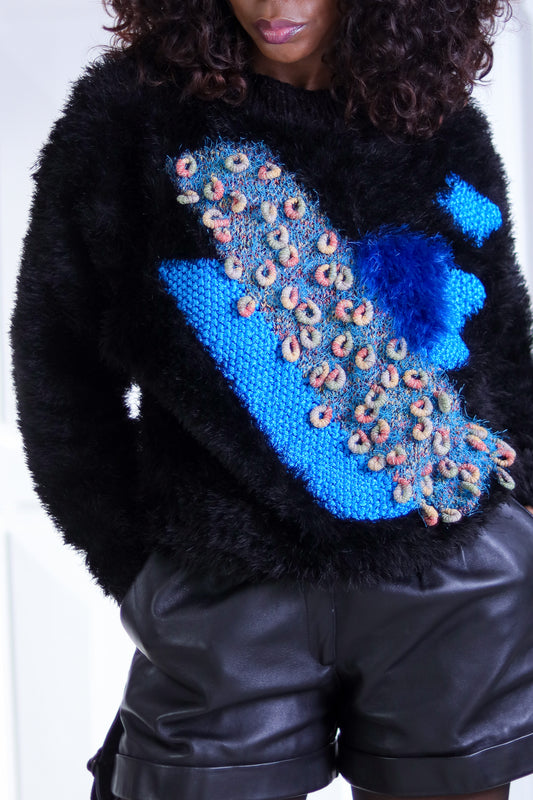 Pull tricot fait main