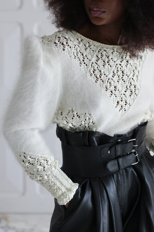 Fait main tricot angora et mohair